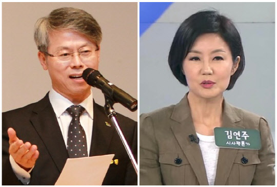 민형배(왼쪽) 무소속 의원과 김연주 시사평론가. <김연주 SNS, 연합뉴스>